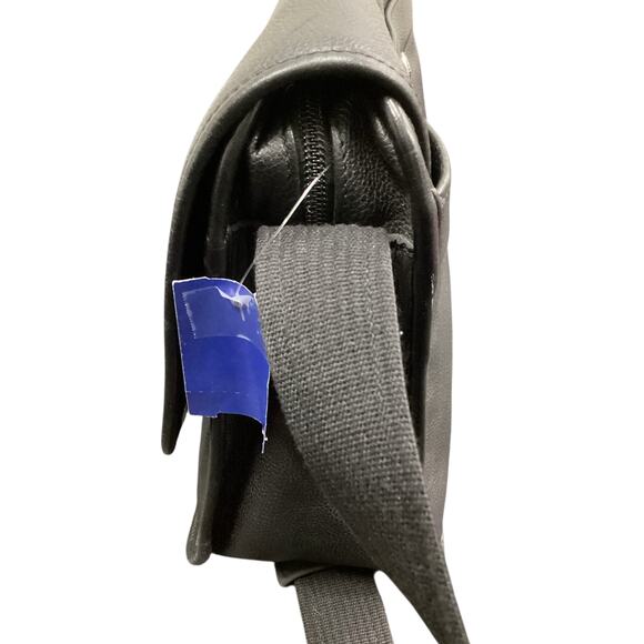 Vintage Longchamp Bag Unisex One Size Pebbled Leather Messenger Bag Black - Picture 5 of 10